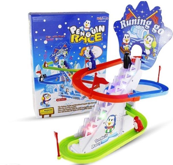Penguin Race Set – Sliding Penguin Playset with LED Flashing Lights for Kids - Image 3