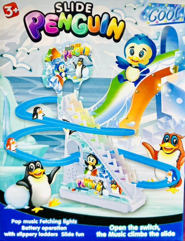 Penguin Race Set – Sliding Penguin Playset with LED Flashing Lights for Kids