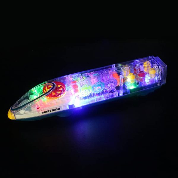 Cable World® 3D Gear Train Toy – 360° Rotating Light & Sound Locomotive for Boys & Girls (Multicolor, Multi Design) - Image 3