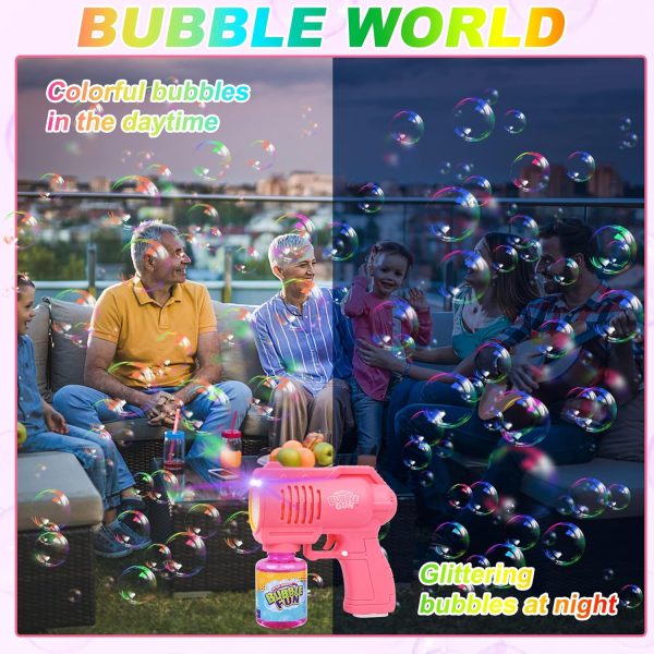Halcyerdu Bubble Gun – Colorful Bubble Blower Toy for Kids with Easy Trigger & Endless Fun - Image 2