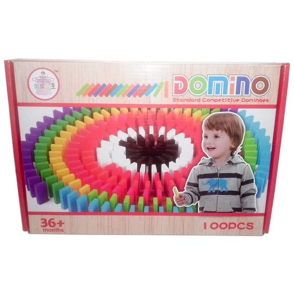 Clickedia 100 Pcs Bright Wooden Dominos Blocks Set – Stacking & Toppling Chain Reaction Game for Kids & All Ages - Image 3