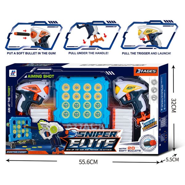 Hot Sale Soft Bullet Gun Toy Set – Safe Shooting Game Toy Gun with Soft Bullets for Kids, Fun Air Softball Gun