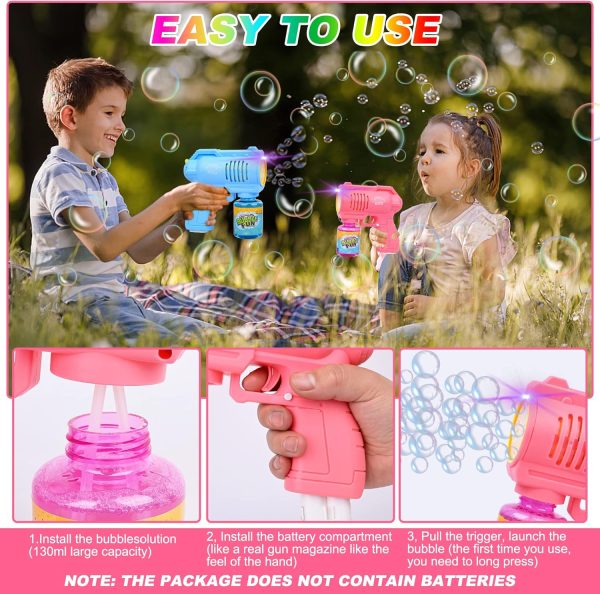 Halcyerdu Bubble Gun – Colorful Bubble Blower Toy for Kids with Easy Trigger & Endless Fun - Image 3