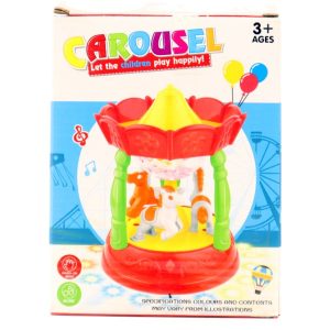 Carousel Toy with 3D Lights & Music – Rotating Musical Horse Toy for Kids by HK Dealer