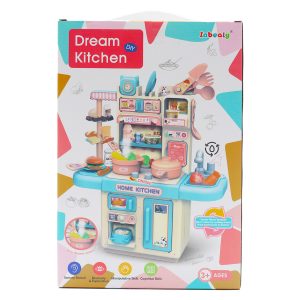 DIY Kids Dream Kitchen Set – Simulation Kitchen Toy with Steam, Running Water, Lights & Music