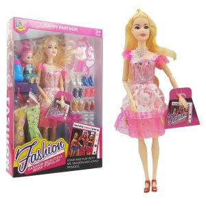 Kidsden 30 CM Cute Realistic Doll – Adorable Toy for Girls with Dress & Accessories (Color May Vary)