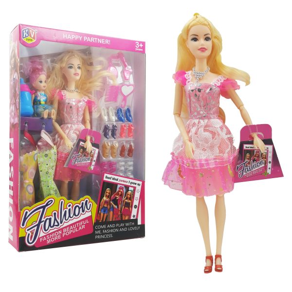Kidsden 30 CM Cute Realistic Doll – Adorable Toy for Girls with Dress & Accessories (Color May Vary)