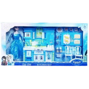 Frozen Big Size Kitchen Doll Toy – Princess Doll with Household Set for Girls