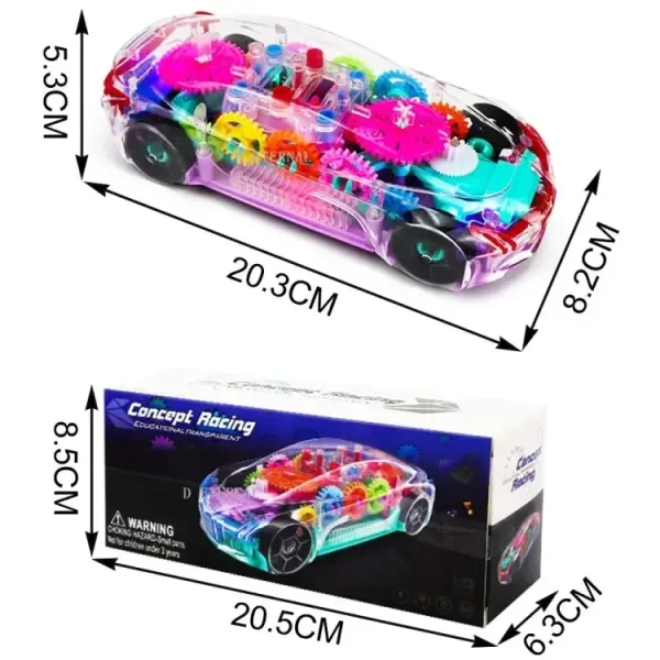 Transparent Toy Car for Kids – Battery Operated with Multi-Color Lights & Fun Music - Image 2