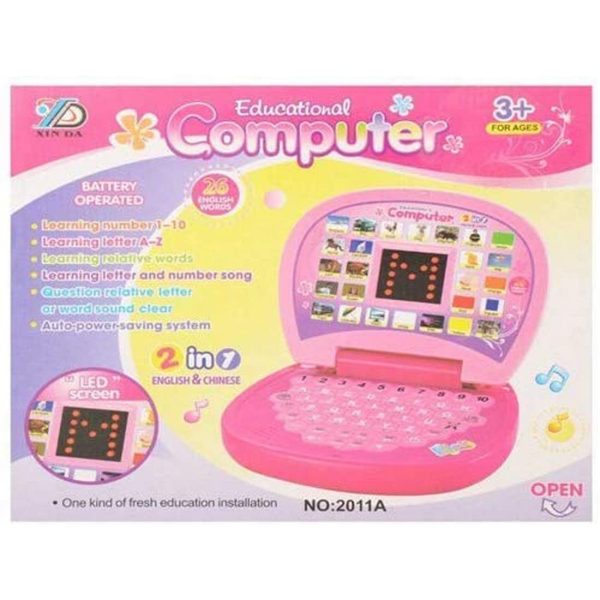 Educational Baby Computer & Learning Kids Laptop – Battery Operated with LED Display, ABCD, Words, Numbers & Music - Image 2