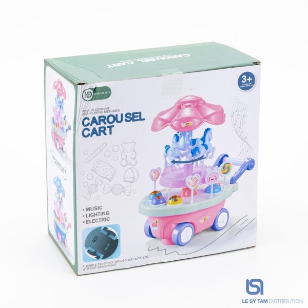 PLUSPOINT Ice Cream & Candy Cart Toy – Kids Playhouse Set with Lollipops & Sweet Treat Accessories