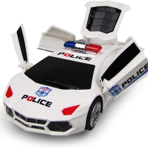 ZJL220 Bump & Go Electric Police Car – Transforming Deformation Toy with Lights & Sounds