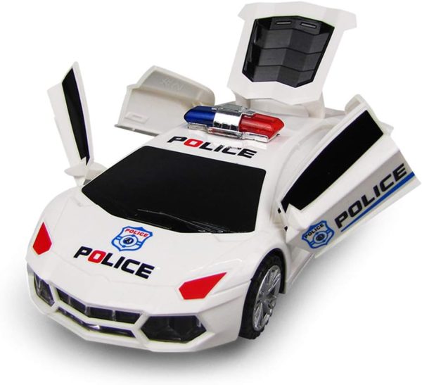 ZJL220 Bump & Go Electric Police Car – Transforming Deformation Toy with Lights & Sounds