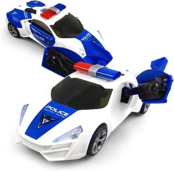 ZJL220 Bump & Go Electric Police Car – Transforming Deformation Toy with Lights & Sounds - Image 3