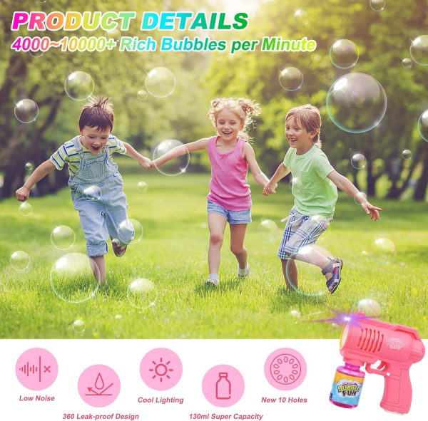 Halcyerdu Bubble Gun – Colorful Bubble Blower Toy for Kids with Easy Trigger & Endless Fun - Image 4