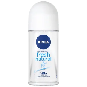 NIVEA Anti-Perspirant Roll-On Fresh Natural – 50ml | 48h Odor & Sweat Protection with Ocean Extracts | Alcohol-Free for Women