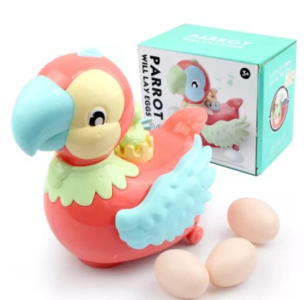 FBR Battery Operated Bump and Go Walking Parrot – Egg Laying Cygnet Toy with Lights, Sounds & Music (Multicolor) - Image 3