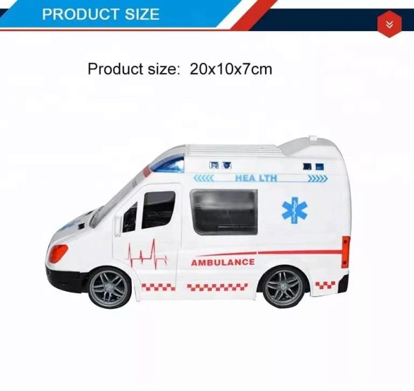 KOKEE TOYS City Rescue Ambulance Super Racing Car with Light, Music & Bump‑and‑Go Action – Multicolor (Ages 3+) - Image 2