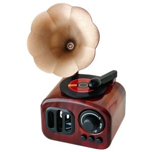 Senshi Retro Phonograph Music Box - Classic Vintage Design with Music and LED Lights