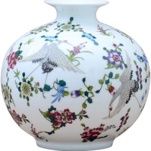 Ceramic Enamel Luminous Mini Vase – Glowing Shelf Ornament for Home, Study & Office Decor