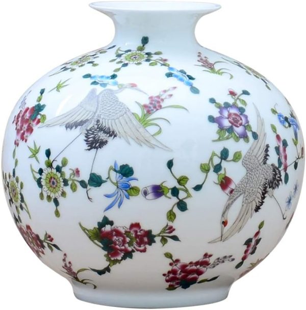 Ceramic Enamel Luminous Mini Vase – Glowing Shelf Ornament for Home, Study & Office Decor