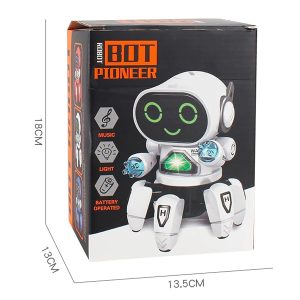 Natchcart Pioneer Bot Dancing Robot Toy – All Direction Movement with Colorful Lights & Music for Boys and Girls (Blue)