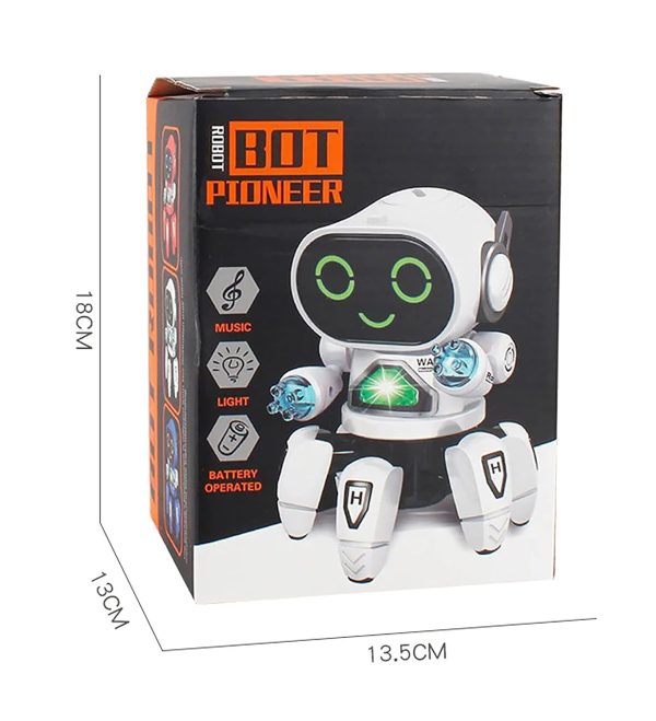 Natchcart Pioneer Bot Dancing Robot Toy – All Direction Movement with Colorful Lights & Music for Boys and Girls (Blue)