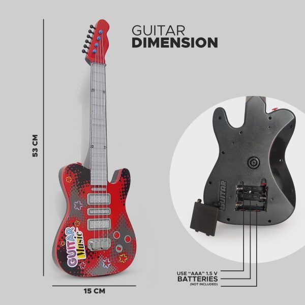 Medivedas Guitar and Microphone Play Set for Kids – Musical Toy with Karaoke Machine, Adjustable Stand Microphone & Light-Up Electric Guitar – Fun Music Gift for Boys & Girls (3–8 Years) - Image 2