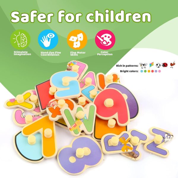 3-in-1 Wooden Puzzles for Toddlers – Alphabet, Number & Shape Learning Puzzle Set for Kids Aged 2–4 – Educational Montessori Toy for Boys & Girls - Image 4