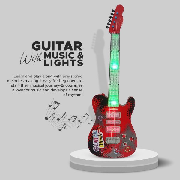Medivedas Guitar and Microphone Play Set for Kids – Musical Toy with Karaoke Machine, Adjustable Stand Microphone & Light-Up Electric Guitar – Fun Music Gift for Boys & Girls (3–8 Years) - Image 5