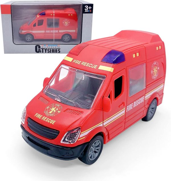 Wikineon Garbage Truck, Police Car & Ambulance Toy Set – Role‑Play Vehicles for Toddlers (Includes Toy Food Truck)