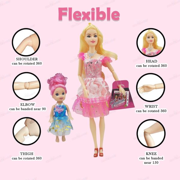 Kidsden 30 CM Cute Realistic Doll – Adorable Toy for Girls with Dress & Accessories (Color May Vary) - Image 3