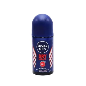 NIVEA MEN Dry Impact Deodorant Roll On – 50ml | 48h Long-Lasting Sweat & Odor Protection | Anti-Perspirant for Men