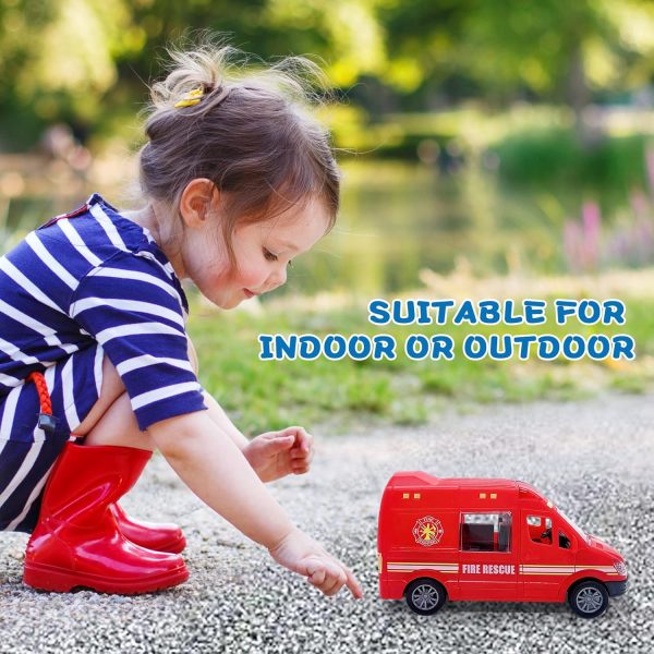 Wikineon Garbage Truck, Police Car & Ambulance Toy Set – Role‑Play Vehicles for Toddlers (Includes Toy Food Truck) - Image 5