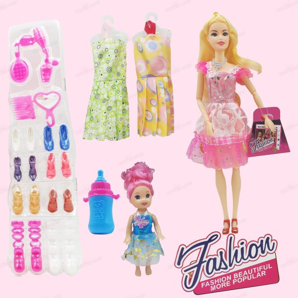 Kidsden 30 CM Cute Realistic Doll – Adorable Toy for Girls with Dress & Accessories (Color May Vary) - Image 2