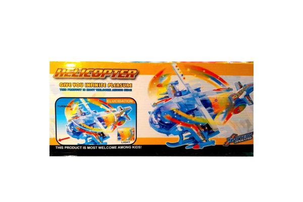 Battery Operated Music & Lighting Helicopter Toy – Multi-Color with 360° Rotation & Flashing Lights