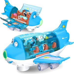 Electric Toy Airplane with LED Lights & Music – Simulation Plane Toy for Kids