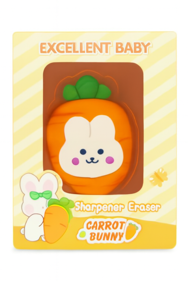 Carrot Bunny Sharpener Eraser – Cute, Fun, and Functional Stationery for Kids and Adults