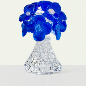 Blue Crystal Flower Figurine - Decorative Home Accent