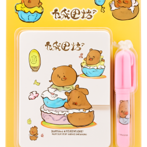 Cartoon Creative Stress Relieving Handbook with Cute Pen - Fun and Relaxing Stationery Set for Kids and Adults