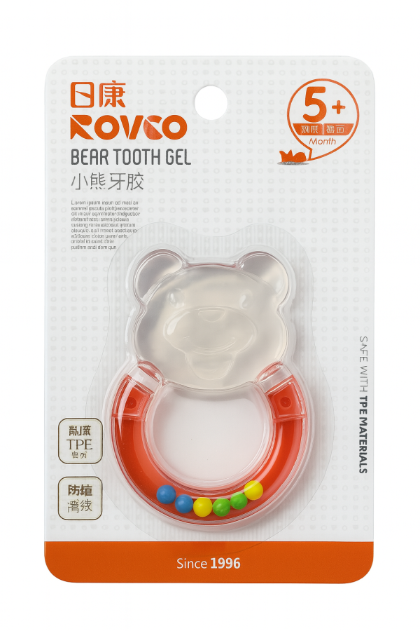 Bear Tooth Gel Teething Toy for Babies – BPA-Free, Soft Silicone Water-Filled Soother – Freezable Teether for 3–12 Months, Bear-Shaped Grip-Friendly Gel Teether