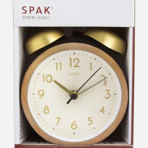 SPAK Luna Analog Alarm Clock – Retro Twin Bell Metal Desk Clock with Night Light