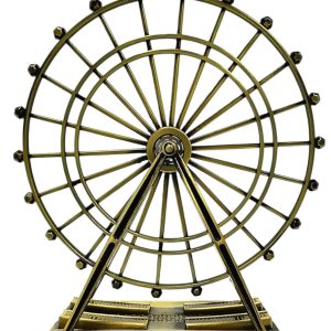 Antique Finish London Eye Metal Miniature Statue – 9.5cm Decorative Showpiece for Home, Office, Car & Gifts