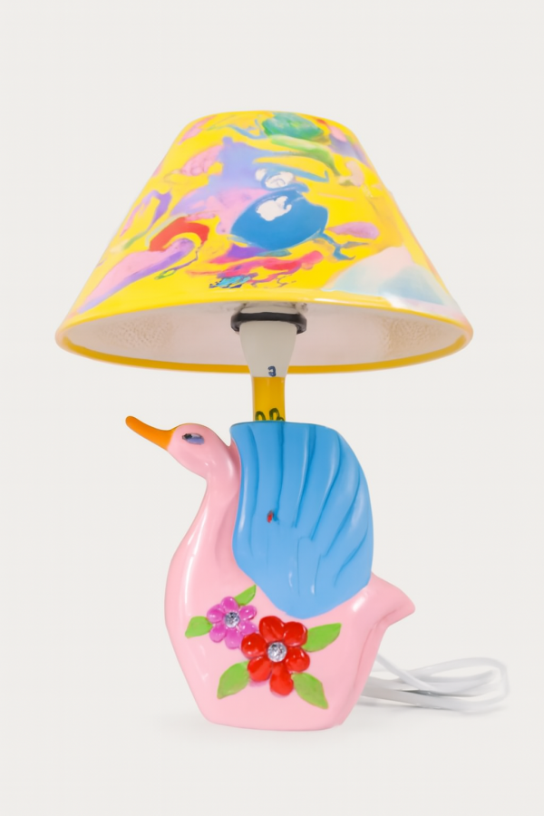 Pastel Duck Lamp with Mickey Mouse Design - Colorful and Whimsical Table Lamp for Kids' Room