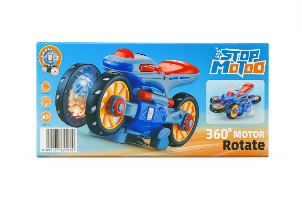 STOP MOTO Toy Motorcycle for Kids – Pull Back Action Bike with Light & Sound – Realistic Racing Motorbike Toy for Boys & Girls (3+ Years)
