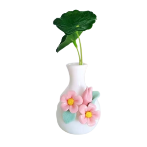 Mini Handmade Ceramic Vase – Decorative Floral Ornament for Dry Flower Display & Home Decoration