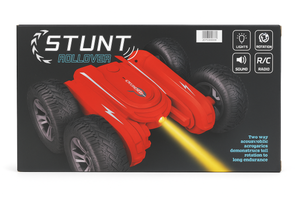 Stunt Rollover Remote Control Car for Kids – 360° Rotating RC Toy with Dual-Sided Driving, Rechargeable Battery, LED Lights & All-Terrain Wheels (3+ Years)
