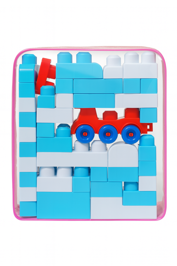 Toy Blocks and Car Set – 2-in-1 Building Blocks with Rolling Toy Car – Educational Construction Toy for Kids with Interlocking Bricks and Vehicle (Unisex, Colorful Design)