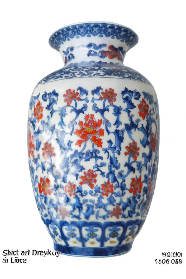 Intricate Floral Porcelain Vase – Elegant Handcrafted Ceramic Décor for Home, Office & Events