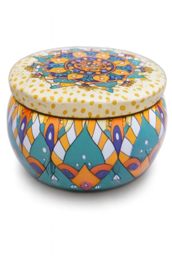 Retro Floral Tin Can – Vintage Flower Patterned Tea Storage Box & Candy Gift Case